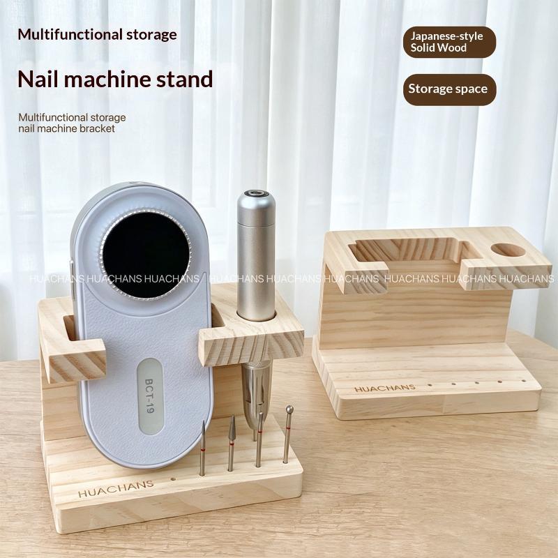Nail Drill Machine - حامل محمول خشبي لرؤوس أداة حفر