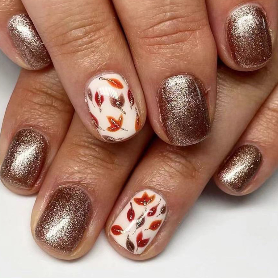 24 قطعة أظافر صناعية لاصقة أكر - مراجعة Nail Art Orange وسعره