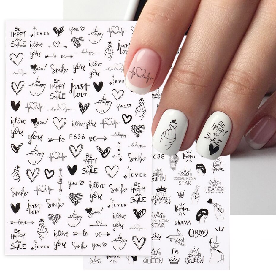 2 أو تصميم قلب الحب 3D ملصقات  - مراجعة Nail Art Valentines Day وسعره