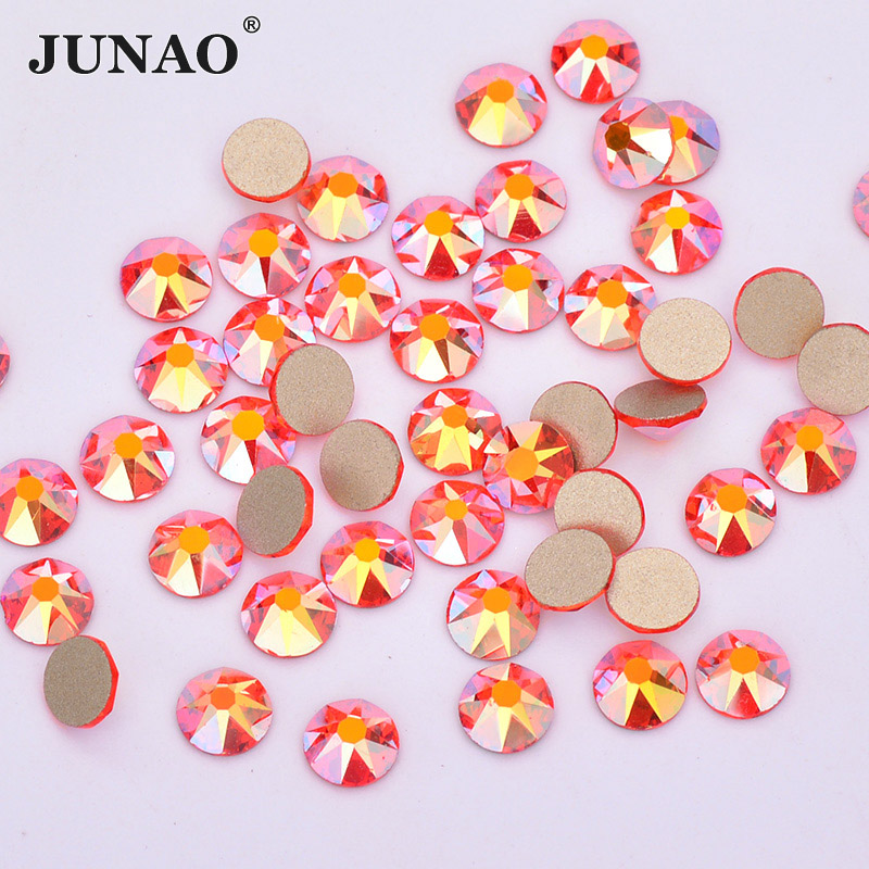 أحجار زجاجية مسطحة من JUNAO SS - مراجعة Nail Art Orange وسعره